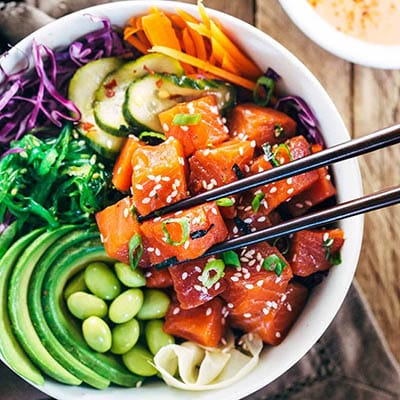 atelier cuisine diététique : déjeuner ou dîner, poke bowl